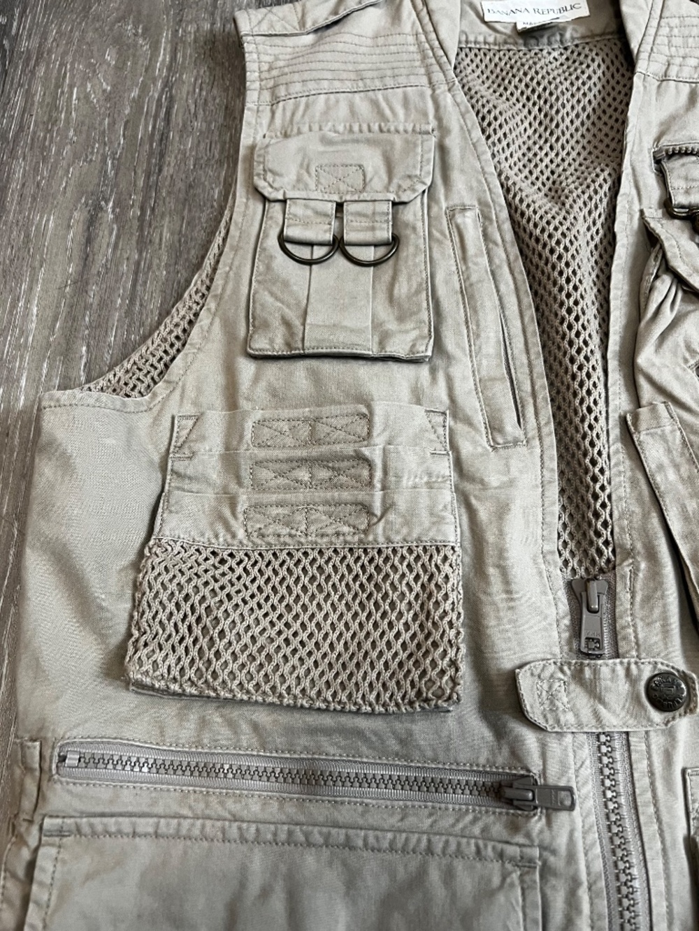 Vintage Banana Republic Vented Safari Fishing Vest Men's XS (Fits Medium) Cargo - Picture 5 of 16